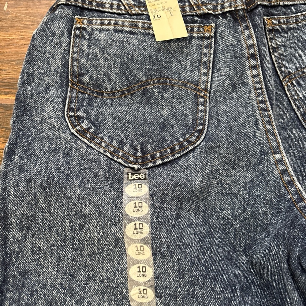 Vintage 90s Lee Tapered Jeans Women's Sz 10 Long-Acid Denim Union Made in USA